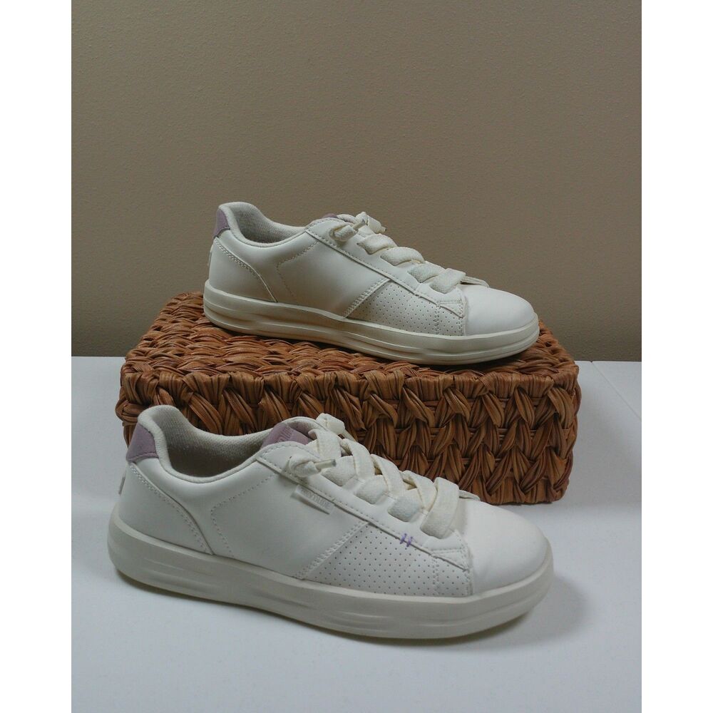 Hey Dude Karina Duo Classic Sneakers Womens 9 White Mauve Court Tennis Shoes - Picture 4 of 11